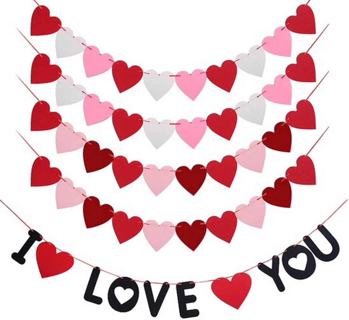 Solidchoice - Dailygoody - Liefdesvlaggen - Hartbanner voor Bruiloft en