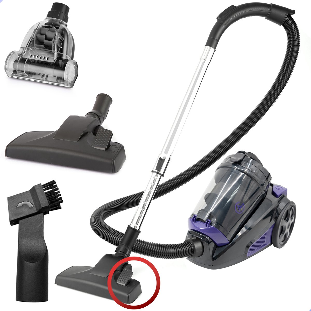 AG3400 Stofzuiger Zonder Zak - Stofzuigers - Vacuum Cleaner Zakloos - Geschikt Voor Dierenharen - Extra Lange Kabel - 850W - Sterke Zuigkracht - Deep Purple