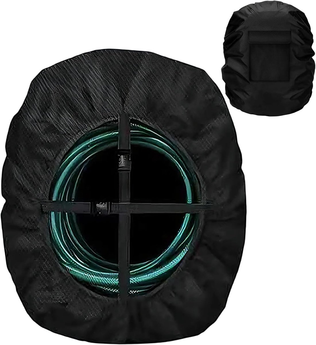 Hoes slanghaspel - Beschermhoes buiten - Opslag tuinslang - Waterdicht Oxford - 72x26x72cm - Zwart