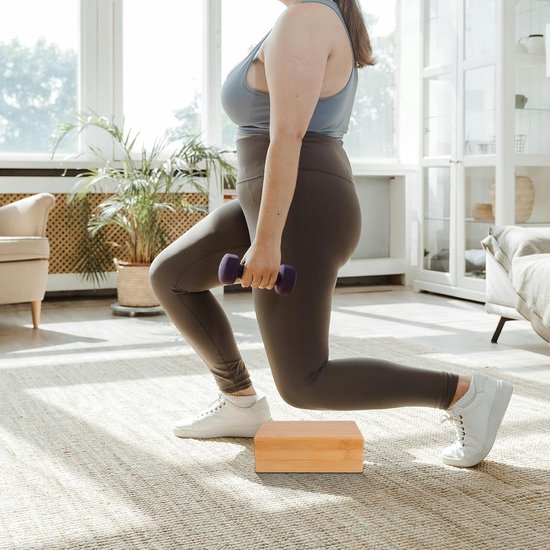 Natuurlijk Yogablok - Bamboe Ondersteuning - Balans Verbeteren - Duurzaam Lichtgewicht - 23 cm - Lichtbruin — afbeelding 4