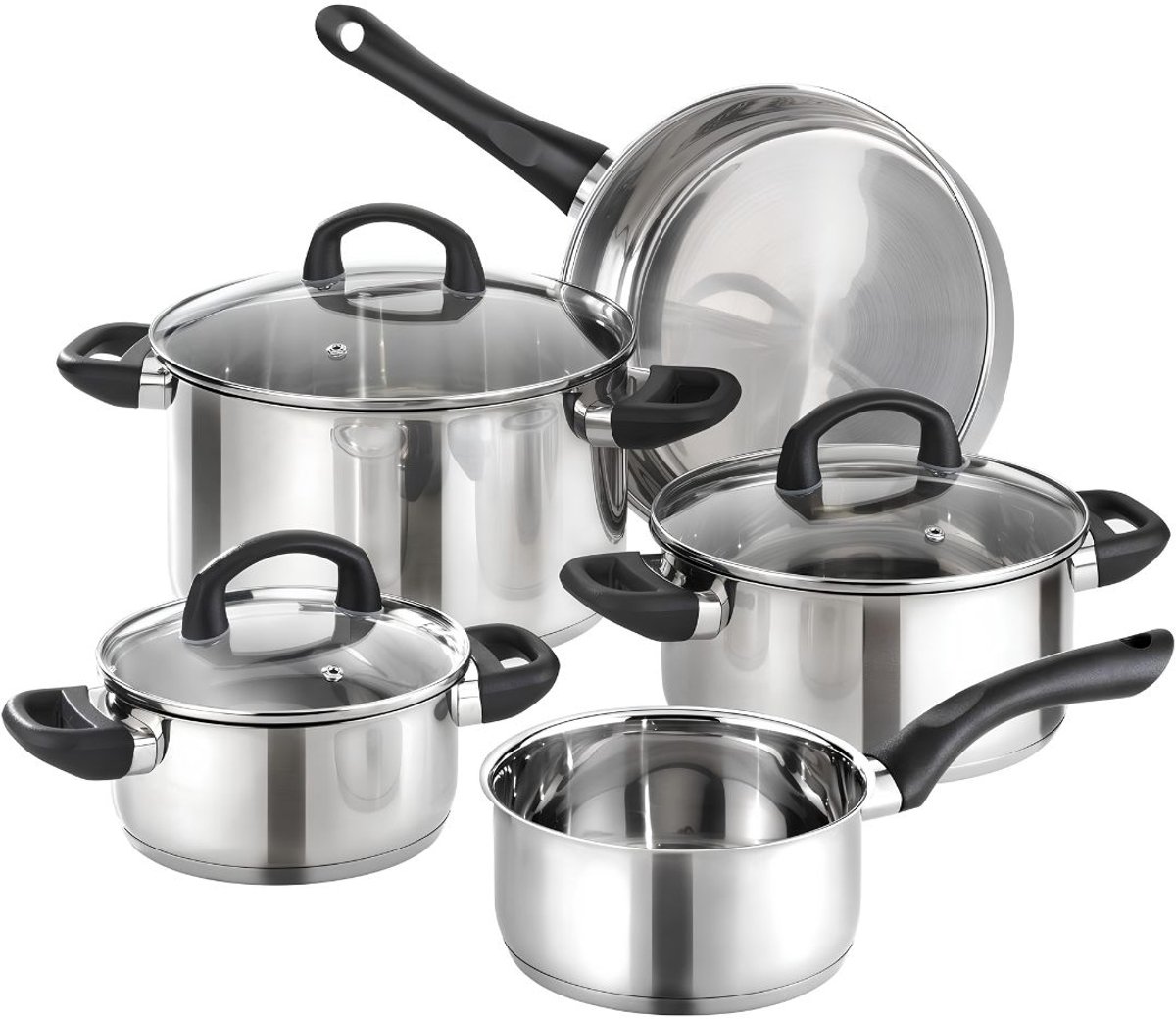 SP® Pannenset - 5 Stuks - Pannen - Pan Set - Zilver - 24cm x 24cm x 9cm