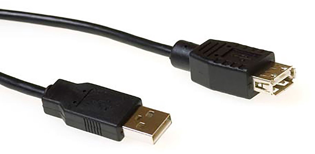 ACT SB2230 USB-A Male 2.0/USB-A Female | Zwart | 3 meter