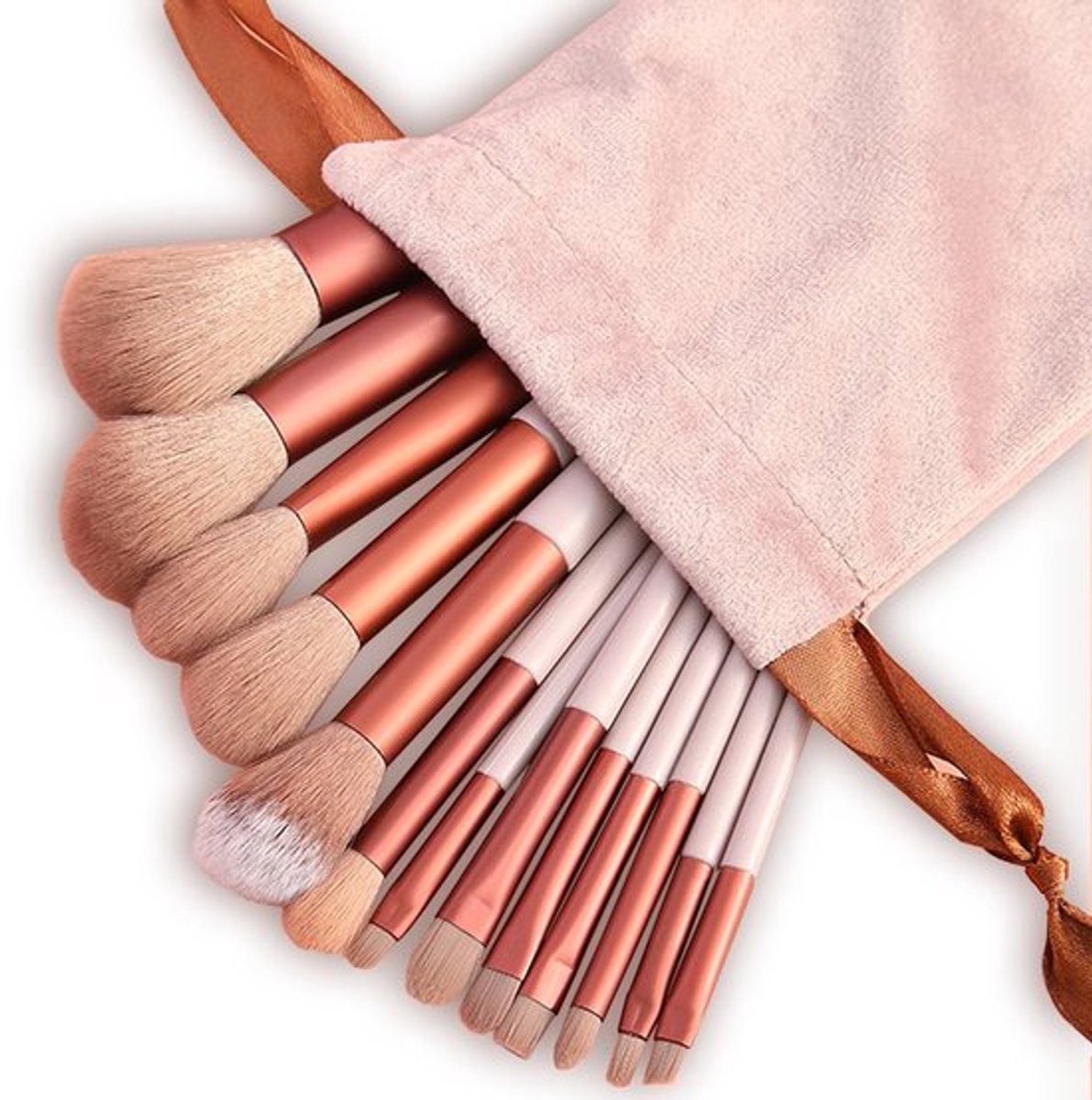 Vt products - Make-upkwasten - Professionele Make-upborstelset - Roze met Opbergtas
