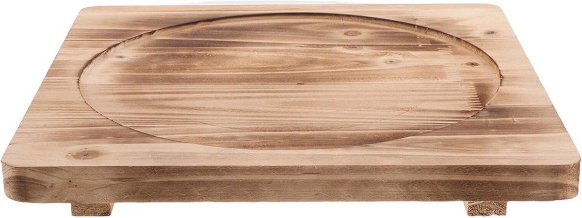 Hittebestendige Onderlegger - Isolatiemat Grill - Bescherming Tafel - Natuurlijke Houtafwerking - 28 x 28 cm - Khaki