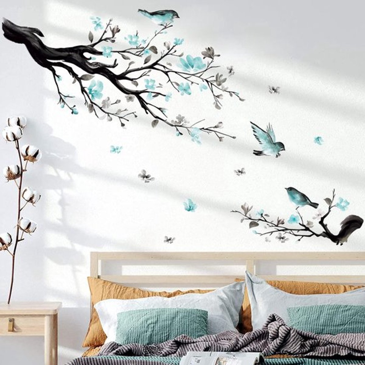 IMstore - Wanddecoratie - Bloemenstickers - Watercolor - Multicolor - Muurstickers