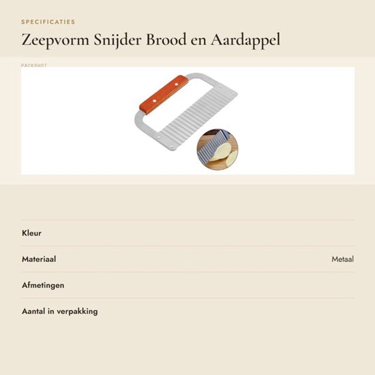Snijgereedschap voor brood en aardappels van by shayne