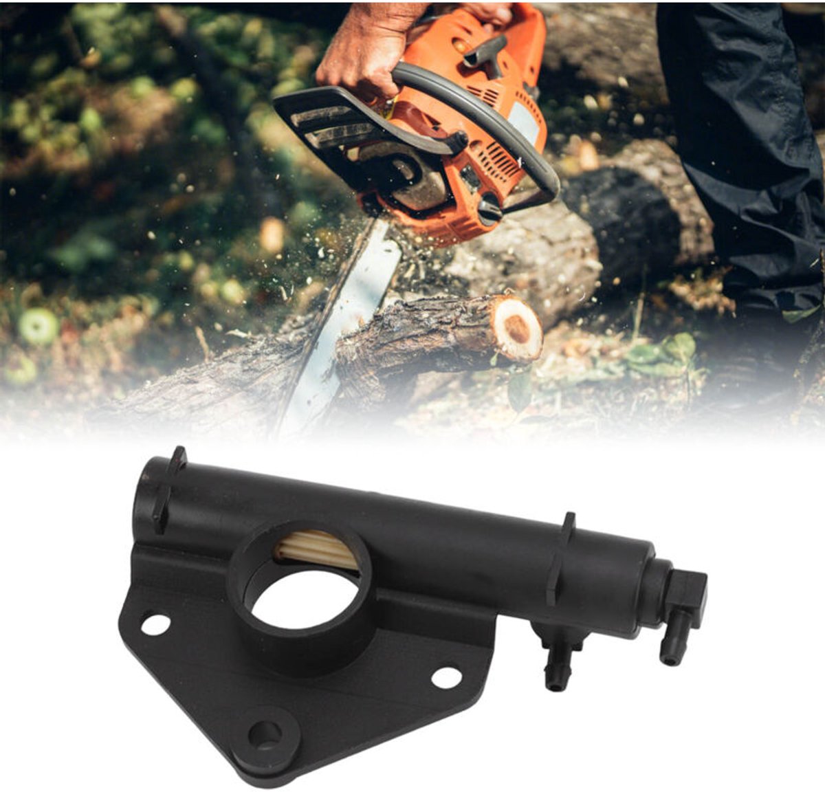 Oil pump suitable for chainsaw models 3200, 3500, and 3800; replacement part MC-9228-301106.