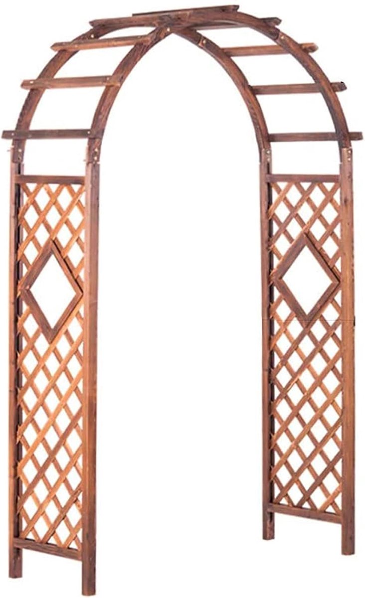 Houten Rozenboog - Tuinpergola Klimhulp - Planten Ondersteunen - Weerbestendig Massief Hout - 120x215 cm - Oranje