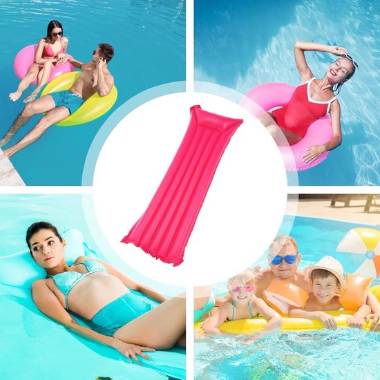 Zwembad Lounge Float - Drijver voor volwassenen - Ontspannen op water - Opvouwbaar lichtgewicht ontwerp - 175x45cm - Rood — afbeelding 3