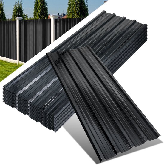 36 golfplaten van 129 x 46 cm, groen verzinkt metaal, voor schuren en carports