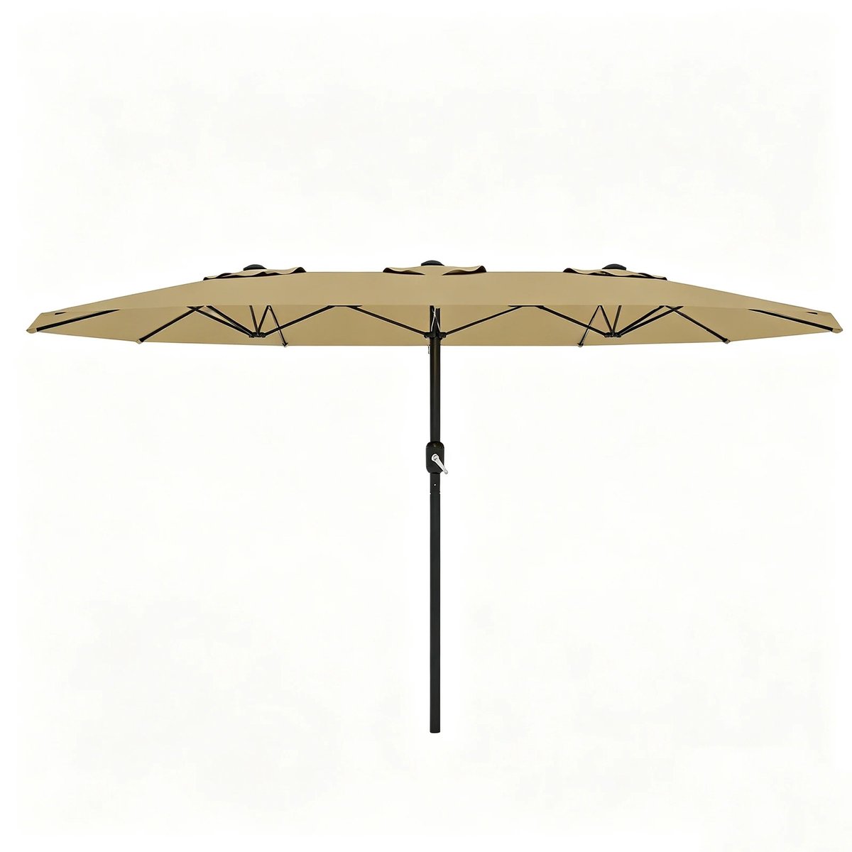 Bresht Parasol - Parasol met voet - Stokparasol - Beige - UV-Bescherming - Waterafstotend - Kleurvast materiaal - 460 x 270 cm