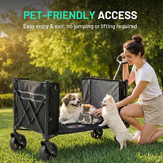 Opvouwbare Bolderkar – Compacte Bolderwagen met All-Terrain Wielen – Inklapbaar – Lichtgewicht – Voor Strand, Camping & Boodschappen — afbeelding 2