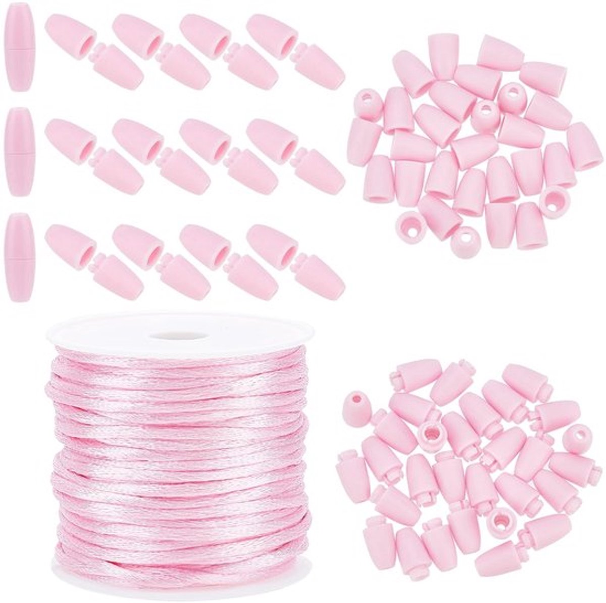 Dailygoody - Roze veilingen voor plastic sets (30 stukken)