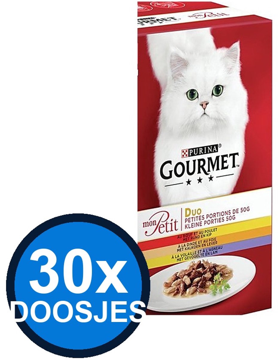 Gourmet Gourmet - Mon Petit Duo Vlees 6x50g - Kattenvoer Natvoer - 300g