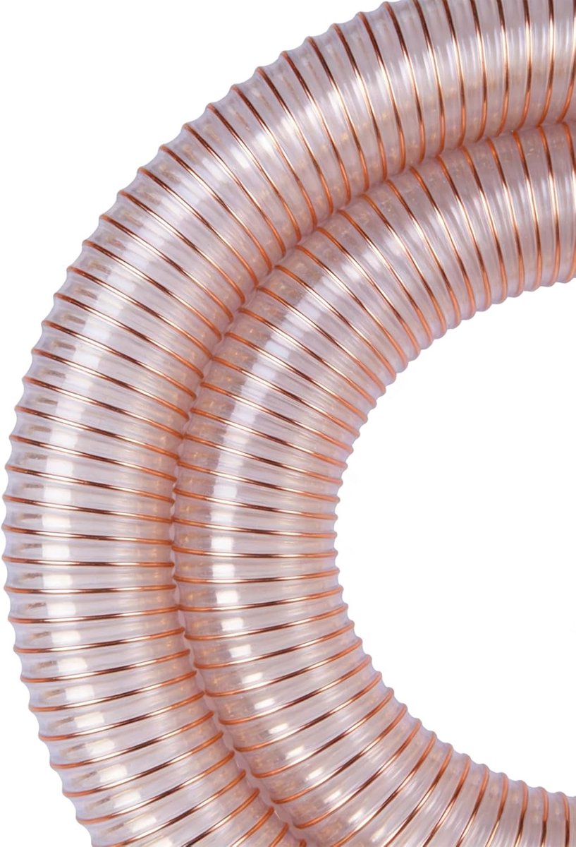 Flexibele Kanaalslang - PU Slang - Stofafzuiging Werkplaats - Versterkt Met Staaldraad - 45mm Diameter - Transparant