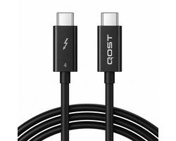 Qost - Thunderbolt 4 Kabel - USB-C Kabel - 40Gbps - 240W - 8K / 60Hz - USB 4.0 - 1 Meter - Zwart