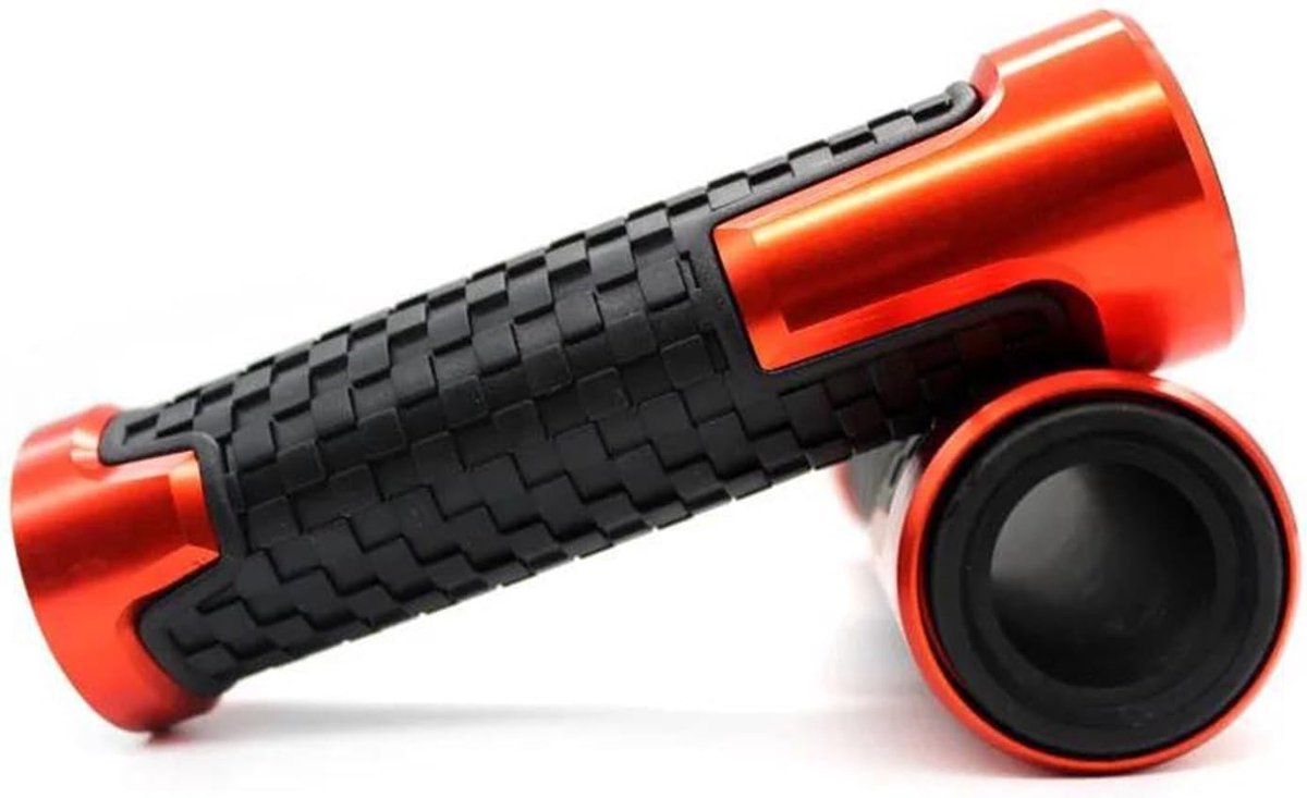 Motorfiets Stuurhandvatten - Handvatten Motor - Veilig Rijden - Antislip Grip - 22 mm - Oranje