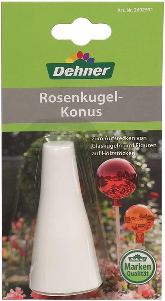 Rozenbal Cone - Tuin Accessoire - Tuin Decoratie - Gladde Afsluiting - 18 x 10 cm - Wit