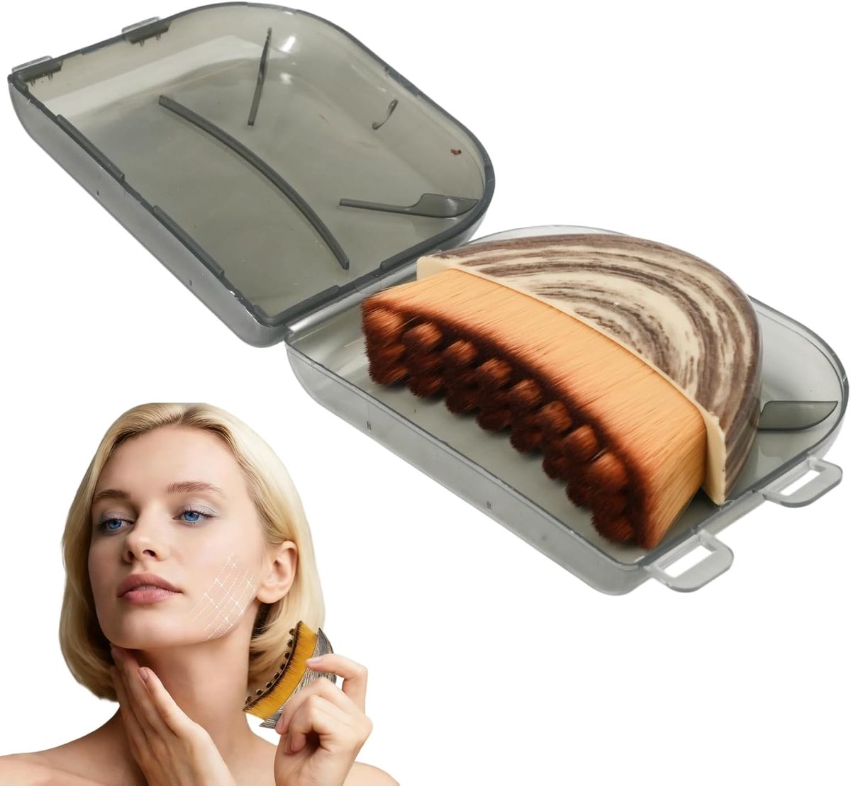 Thijox - Lymfedrainage Borstel voor Gezicht, Droogborstels voor Gezicht, Ergonomisch en Draagbaar, Zacht Massage Sculptor voor Kaak en Nek, Revitalise