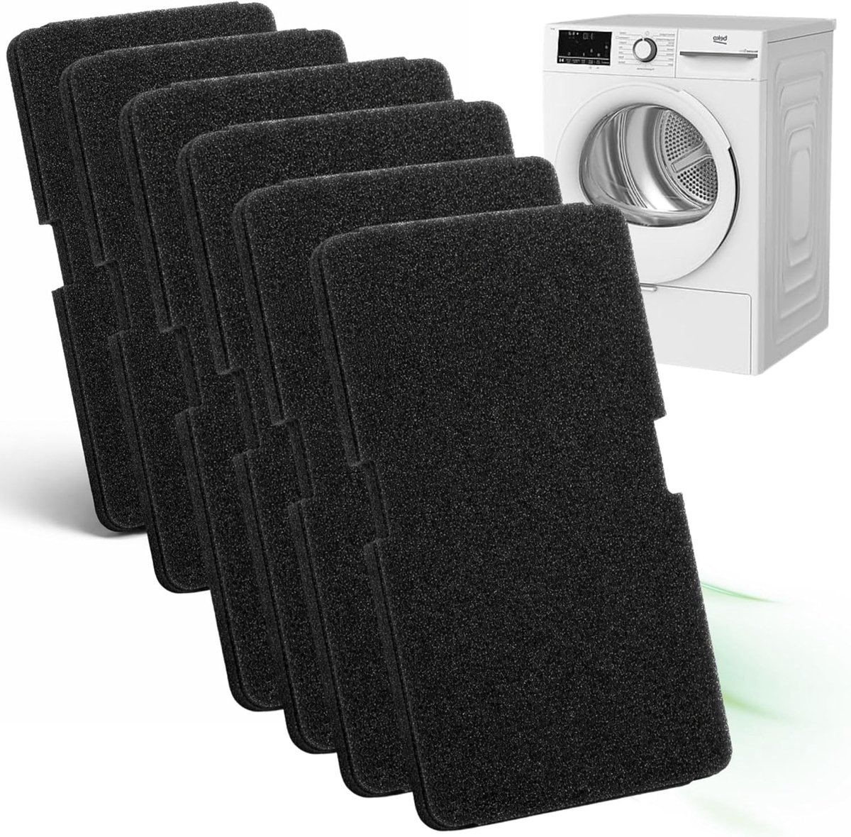 SnelShoppen - Set Van 6 Slijtvaste Sponsfilters Voor Wasdrogers, 100% Compatibel Vervangingsonderdeel, Eenvoudig Te Installeren Droger Filter