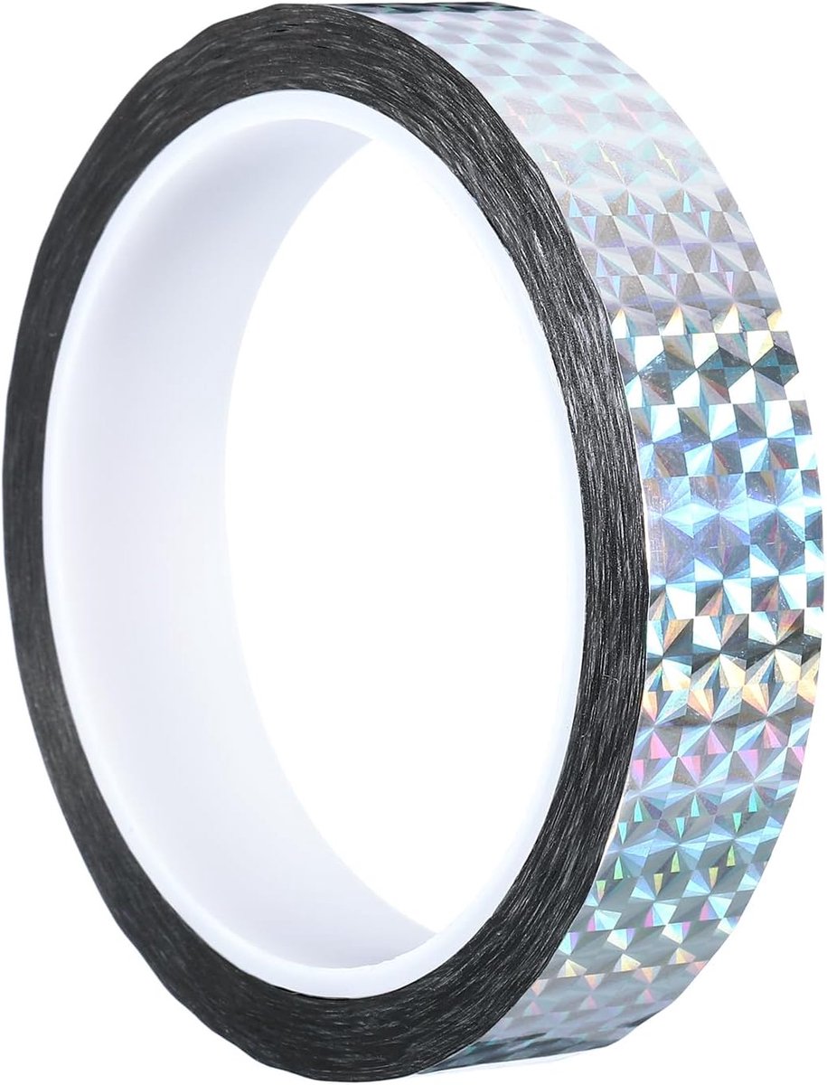 SnelShoppen - Holografische Reflecterende Prisma Tape 20mm x 50m - Zilver - Zelfklevend voor Doe-Het-Zelf, Ambachten, Inpakdecoratie, Feest, Kantoor