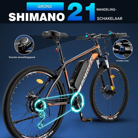 Fafrees 26 inch Elektrische Mountainbike - 250W Motor - Shimano 21 versnellingen - Mechanische Schijfremmen - Elektrische Fiets– Roestbestendige aluminiumlegering - 13AH –IPX4 Stadsfiets –Trekkingfiets –Wit van FAFREES — afbeelding 5