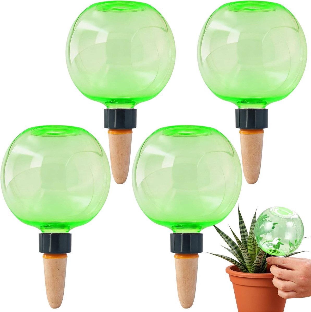 SnelShoppen - 4 stuks automatische irrigatieballen 500 ml - transparante waterballen voor planten - ideale bewatering voor kamer, balkon en tuinplante