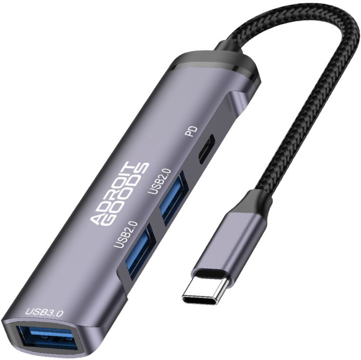 AdroitGoods USB-C Hub 4-in-1 5Gbps PD Snelladen Multiport Adapter USB 3.0 Splitter Voor Laptop Tablet MacBook USB-C Apparaten