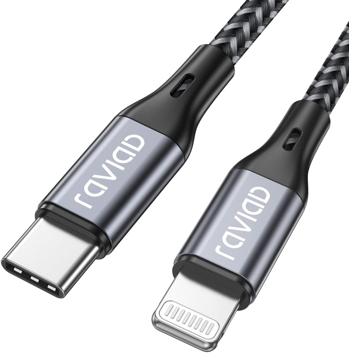 SnelShoppen - USB C naar Lightning Kabel 1m - MFi Gecertificeerd - Snelladen voor iPhone 12/11/SE/XR/XS/X/8 - Power Delivery Type C - Grijs