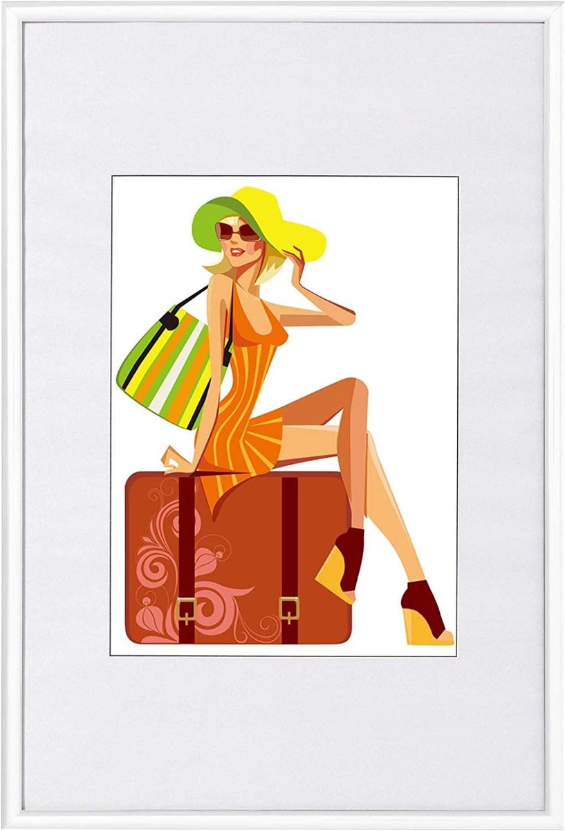 SnelShoppen - Fotolijst 15x20 cm Wit, Plastic en Glas, Geschikt voor 10x15/13x18/20x30/30x40 cm, Perfect voor Thuis, Feest en Decoratie