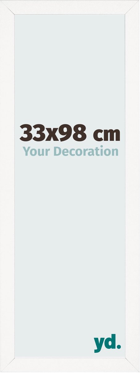 Your Decoration - Fotolijst 33x98 cm - MDF - Wit Hoogglans - Bologna