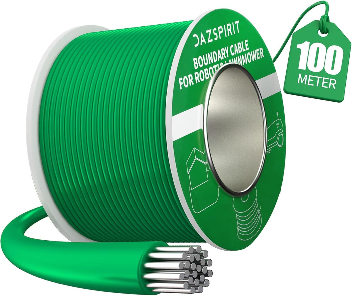 SnelShoppen - 100m Universele Begrenzingskabel voor Robotmaaiers, Tuinaccessoires, Weersbestendig, Compatibel met Veel Merken, Precisie Navigatie, Per