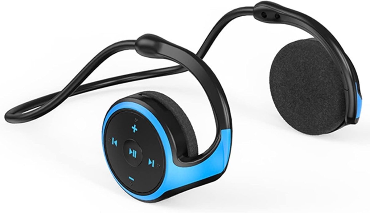 SnelShoppen - Bluetooth 5.0 Hoofdtelefoon Achter Het Hoofd, Draadloze Sportkoptelefoon, Lichtgewicht Vouwbare Sweatproof Headset met Microfoon en TF C