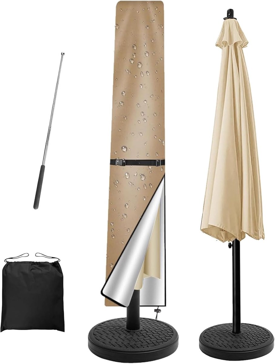 SnelShoppen - Beschermhoes voor Zwevende Parasol, Waterdicht UV Bescherming, Grote Afmeting 190 x 50 x 30 cm, 600D Oxford Stof voor Tuin en Buitengebr