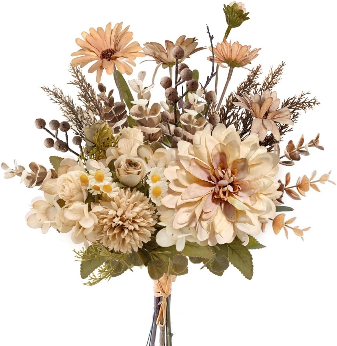 SnelShoppen - 41cm Kunstbloemen Silk Tafeldecoraties Faux Plastic Bloemen Centerpieces met Rozen, Paardenbloemen, Margrieten, Eucalyptus, Hydrangea, C