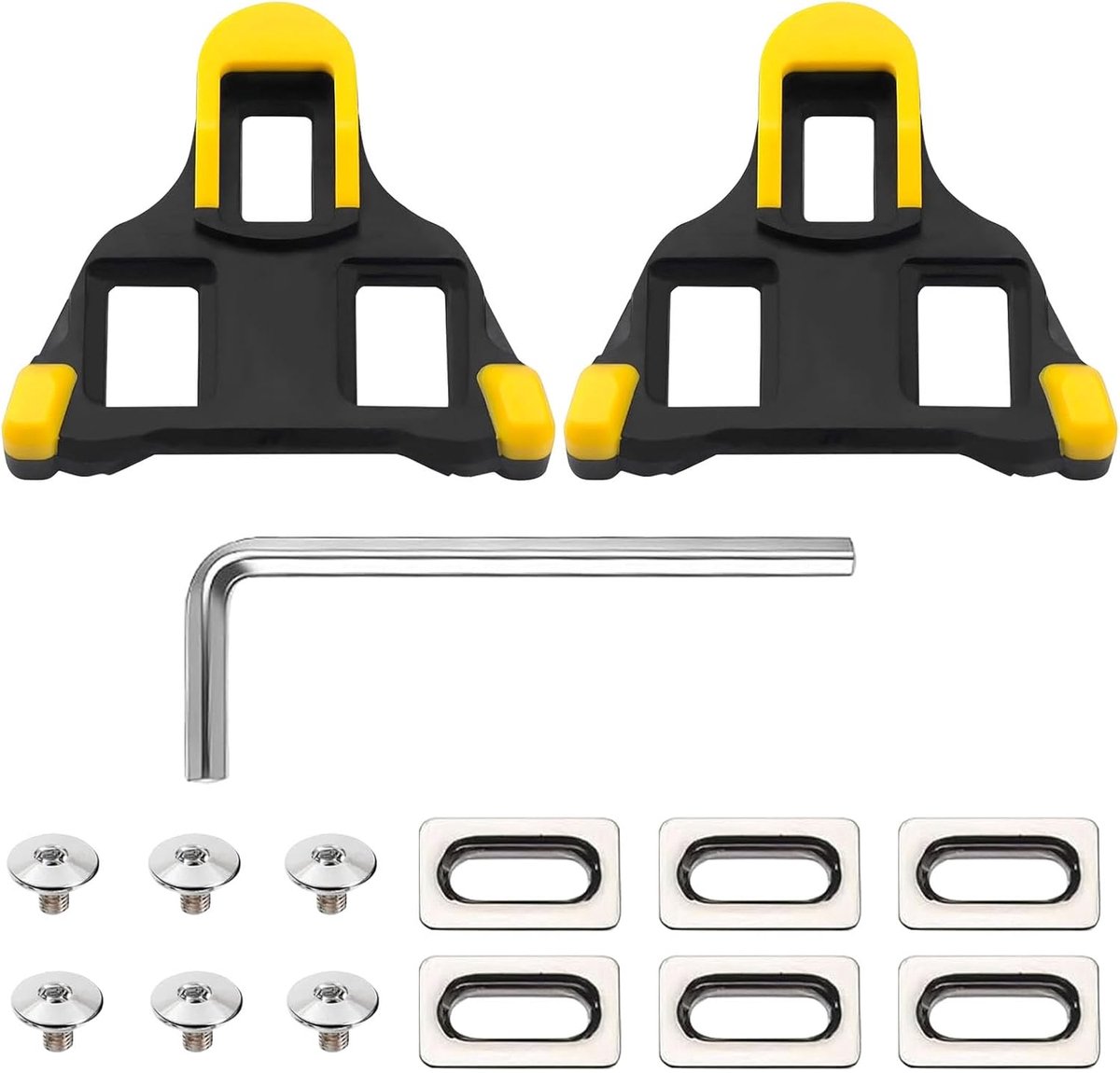 SnelShoppen - Cleats Compatibel met Shimano SPD SL Pedalen, Hoogwaardige Click Pedalen voor Fietsschoenen, 6° Release voor MTB, Wegfiets, Trekking, In