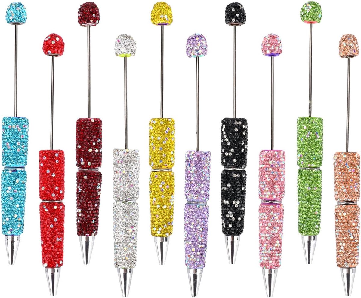 SnelShoppen - 10 Glitterpennen met Kralen, Balpen met Rhinestones, DIY Kleurige Stationery, Schattige Cadeaus voor Meisjes en Vrouwen, Creatief Kantoo