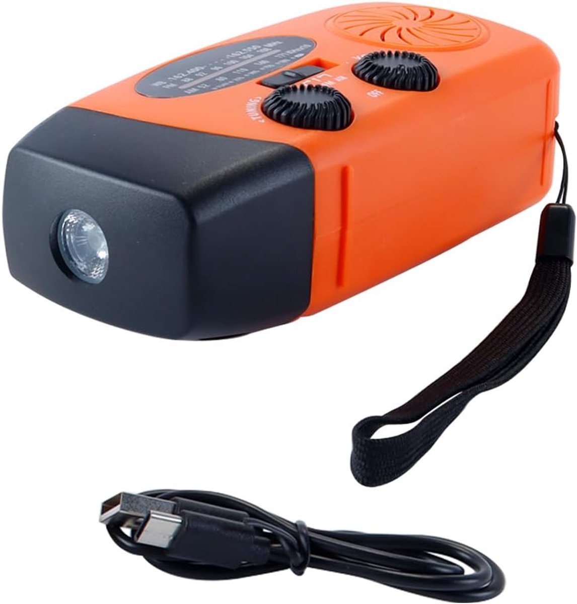 SnelShoppen - Solar Powered Radio - Hand Crank Dynamo AM/FM Noodweer Radio - 2000mAh Powerbank - Ideaal voor Camping, Hiking en Thuisgebruik