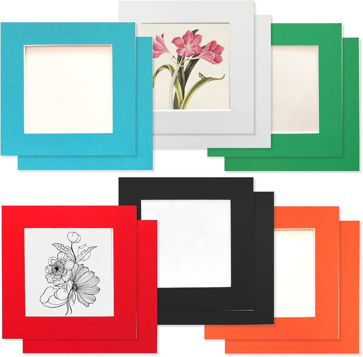 Set van 12 Zelfklevende Collage Fotolijsten Vierkant 10x10 cm voor Muurdecoratie