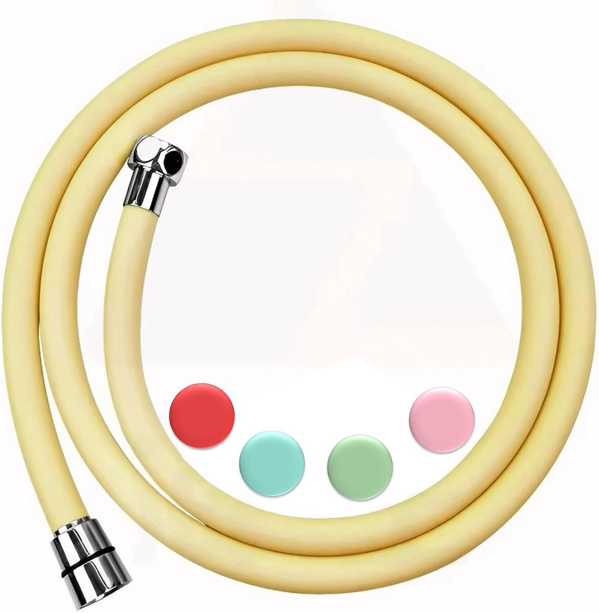 SnelShoppen - Kleurige silicone douche slang 150 cm, 360° draaibaar, stil, BPA-vrij, kinkbescherming, geschikt voor standaard douchekoppen