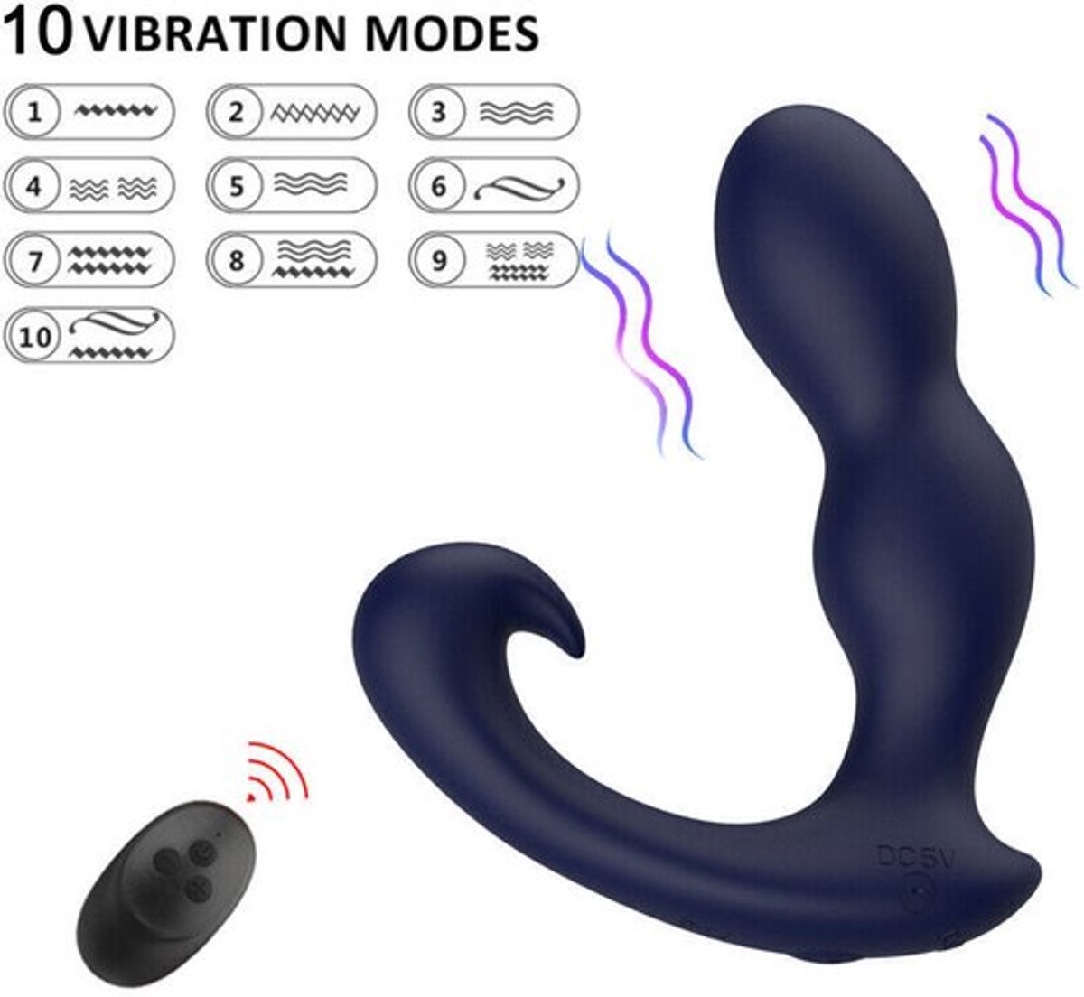 Draadloze anale seksplug-anusvibrator voor mannen met prostaatmassage, dildo en volwassen speelgoed voor mannen