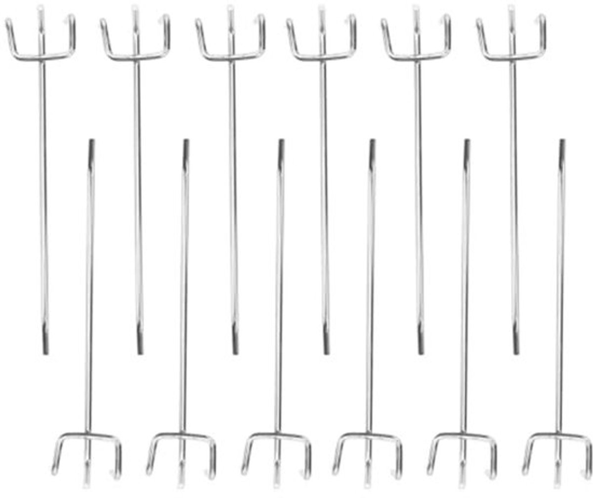 50 stuks haken voor geperforeerde platen, pegboardhaken, metalen accessoires voor organizerset, haken voor pegboard, garageorganisatie (15 x 2,5 x 3 cm)
