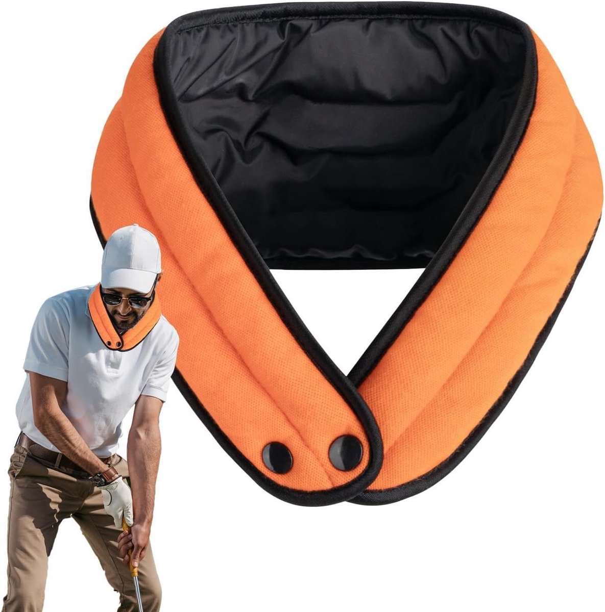 Nek Koeler - Koele Handdoek - Buitenactiviteiten - Herbruikbare Parelkoeling - 20 x 15 cm - Oranje