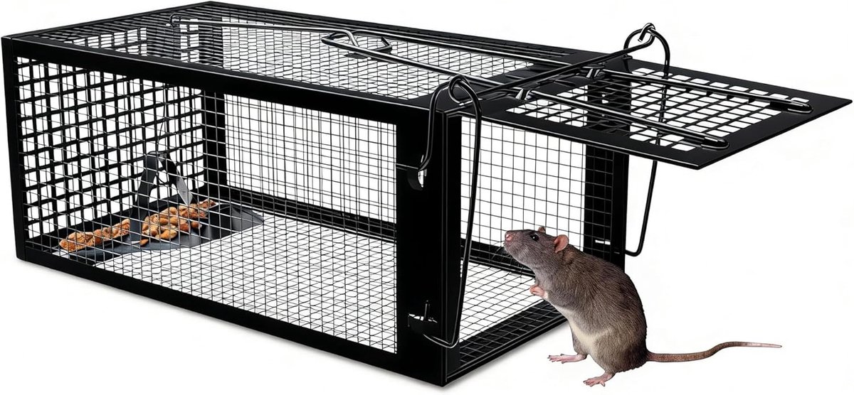 SnelShoppen - Dierenvriendelijke Muisval - Live Trap Muisval met Snelle Uittrede zonder Contact - Geschikt voor Binnen en Buiten - 27x14x12 cm