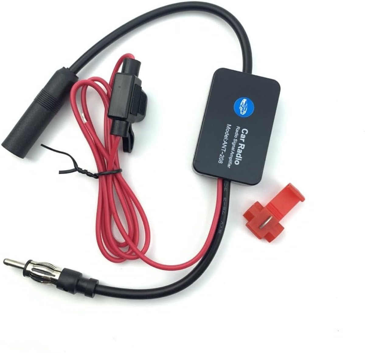 SnelShoppen - 12V Universele Auto Radio FM Antenne Signaal Booster met Clip - Koper Signaal Draad, Hoog Output, Laag Harmonic Distortion, Geluidsverbe