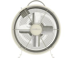 Tafelventilator 20,3 cm Retro met 2 Snelheden – 25W – Stabiele Basis – Beige