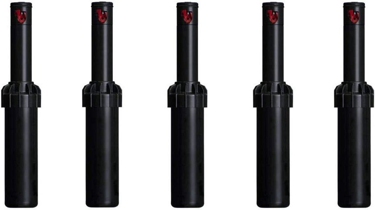 Verzonken sproeier - Pop-up sproeier - Gazon beregening - 10 cm stijger - Set van 5 - Zwart