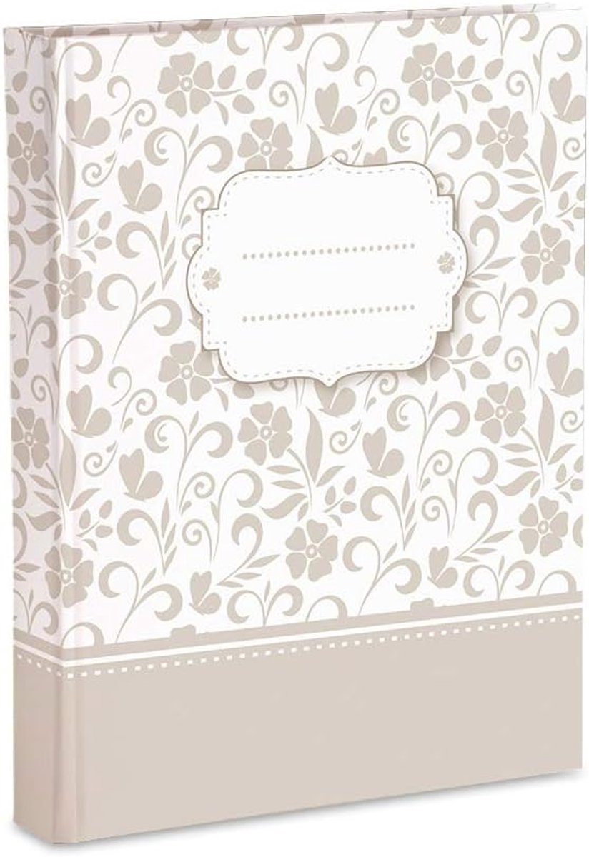 SnelShoppen - Fotoalbum 200 Foto's 13x18 - Ecru Bloemen en Vlinders - Matte Kunststof Gecoate Afwerking - Perfect voor Feest, Herinneringen, en Kids