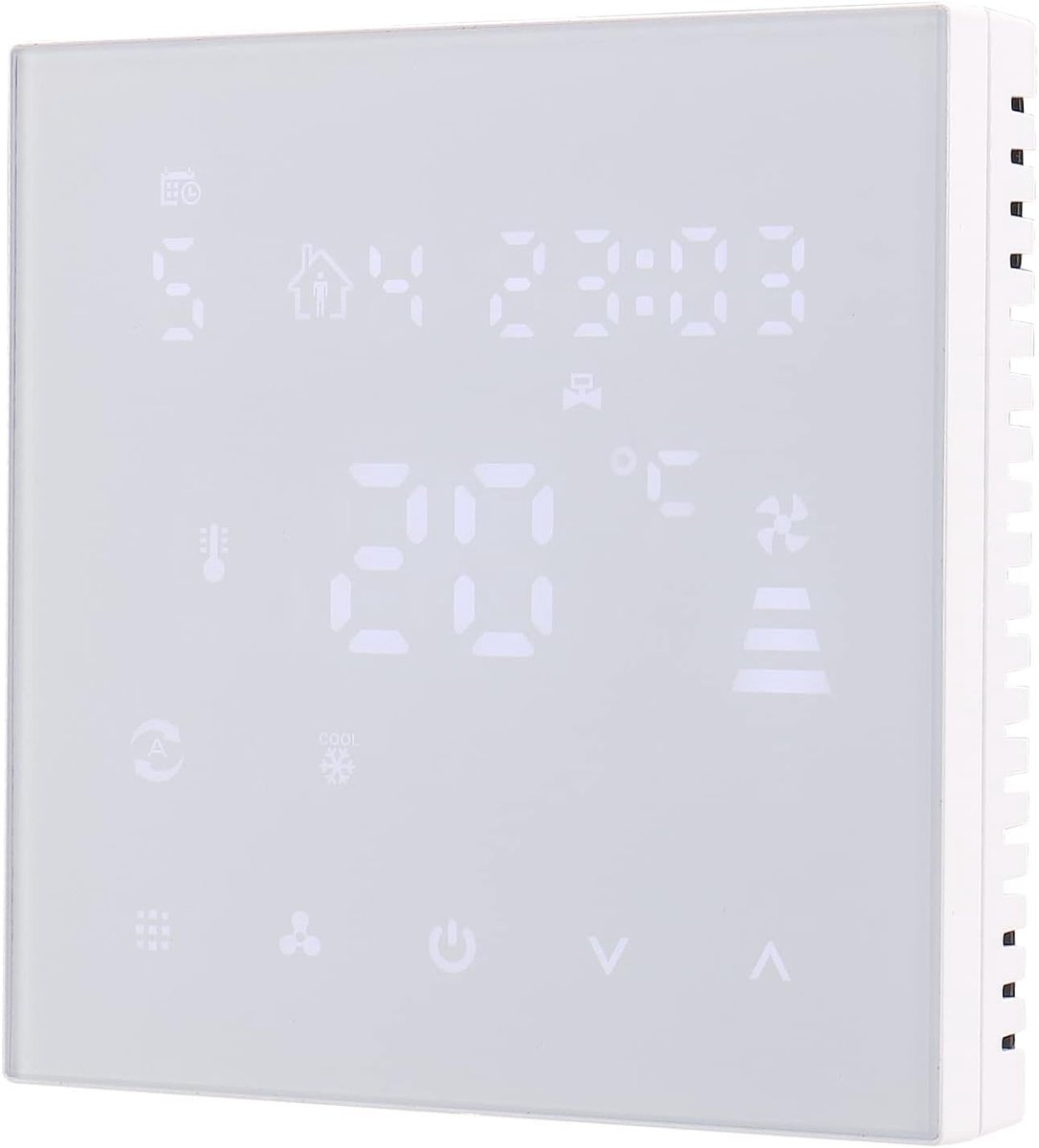 SnelShoppen - Programmable Ventilatorspoel Thermostaat WG607AC - LCD Scherm, 3 Ventilatorsnelheden, 4 Modus - Voor Temperatuurregeling Lucht- en Water