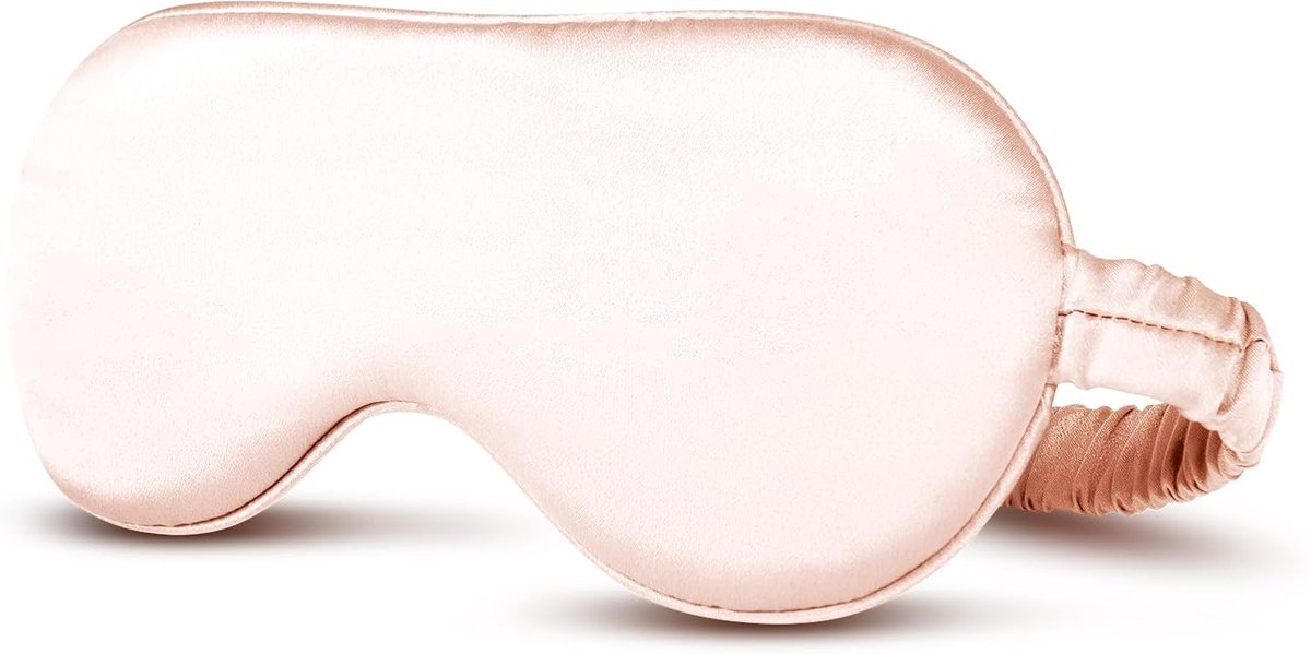 SnelShoppen - Zijden Oogmasker voor Slapen - Anti Rimpel, Huidvriendelijk, Verduisterend, 22 Momme, Lichtroze - Ideaal voor Thuis, Reizen, Ontspanning